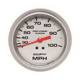 Autometer 3-3/8" 0-100 MPH Mechanical Speedometer Gauge Marine Silver ULTRA-LITE | Universal (200754-33)