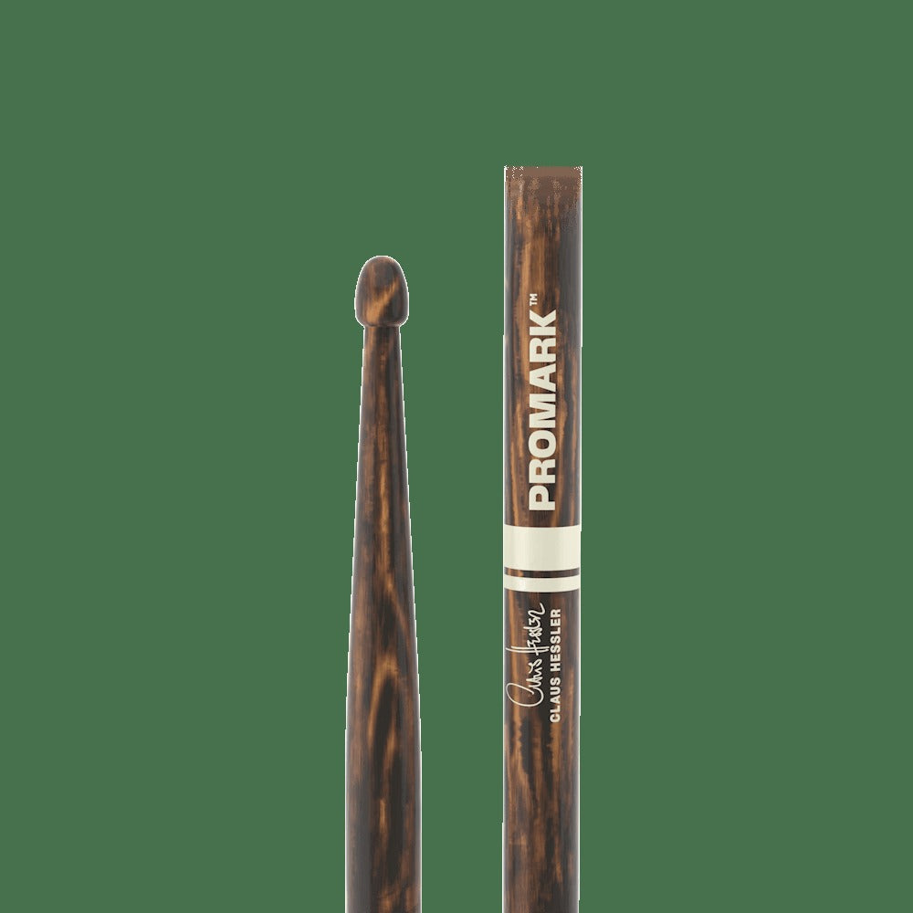 Claus Hessler ActiveGrip Clear, FireGrain Hickory Drumstick, Wood Tip