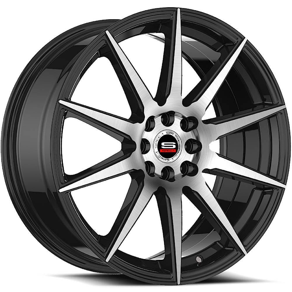 Spec-1 Wheels SP-51 Gloss Black w/ Machined Spoke Faces 20x8.5 | 5x100/5x114.3 (SP-5120852338GBM)