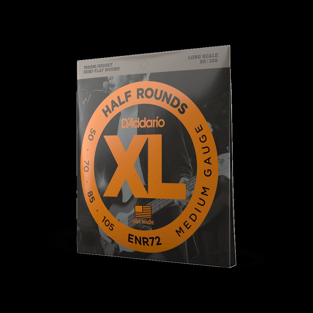 50-105 Medium, Long Scale, XL Half Rounds Bass Strings