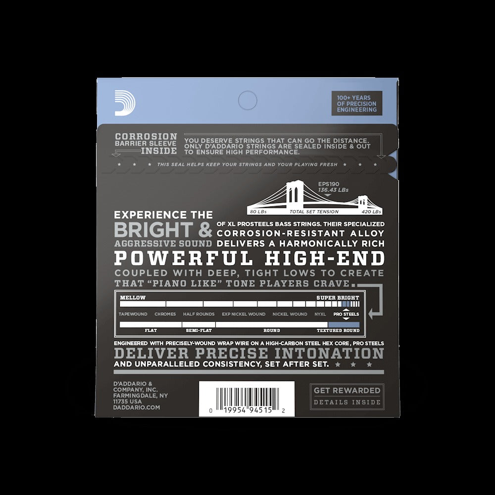 40-100 Custom Light, Long Scale, XL ProSteels Bass Strings