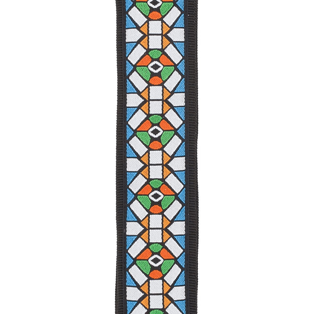 Woven Guitar Strap, Stained Glass
