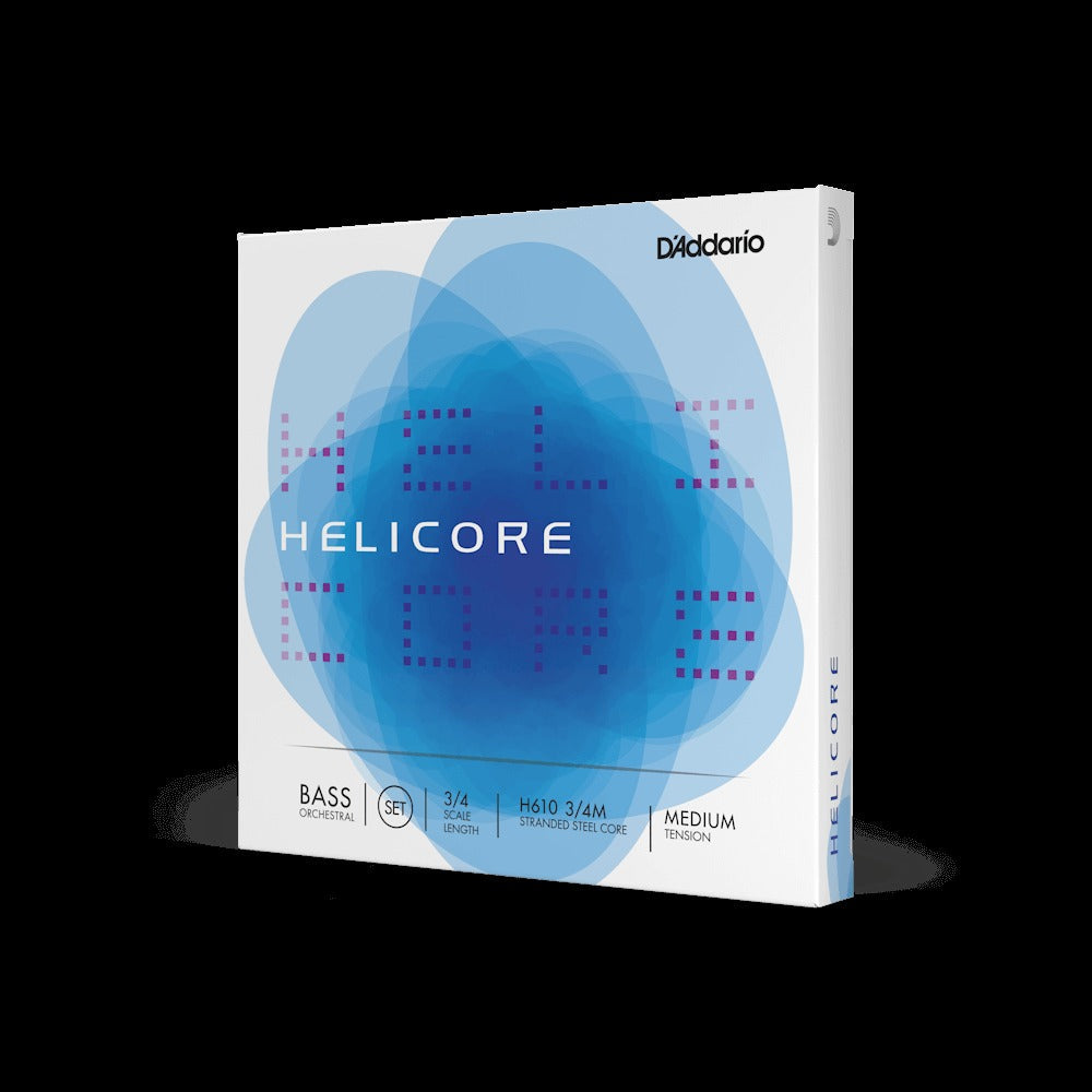 Helicore Orchestral Bass String Set, 3/4 Scale, Medium Tension