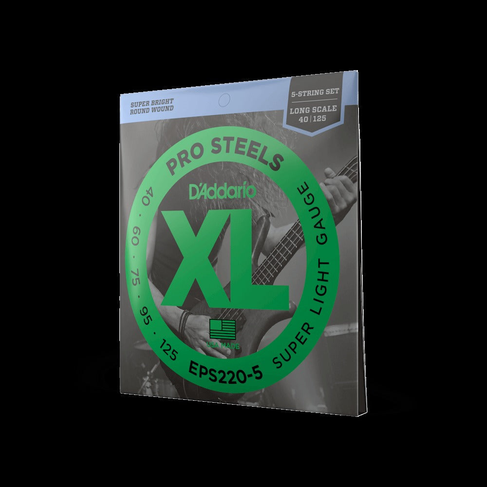 40-125 Super Light 5-String, Long Scale, XL ProSteels Bass Strings