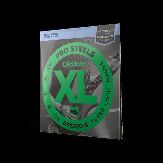 40-125 Super Light 5-String, Long Scale, XL ProSteels Bass Strings