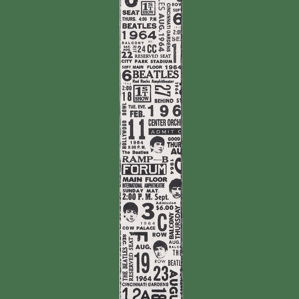 Beatles Guitar Strap, 1964 US Tour Ticket Stubs