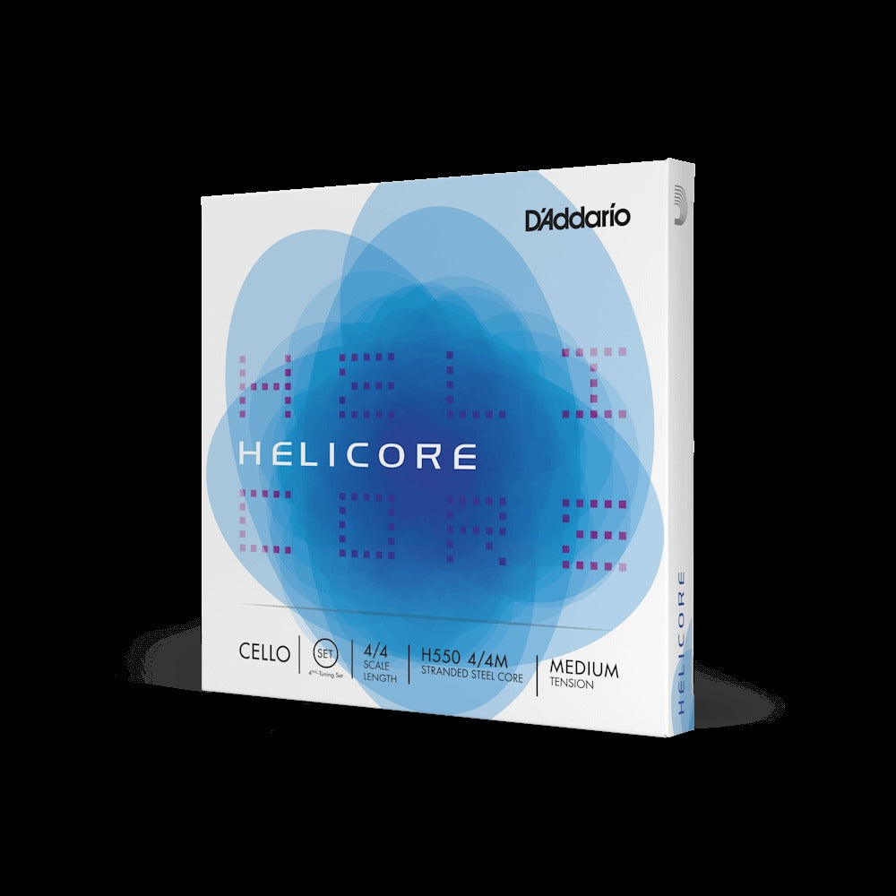 Helicore Fourths-Tuning Cello 4/4 Scale Medium Tension Set