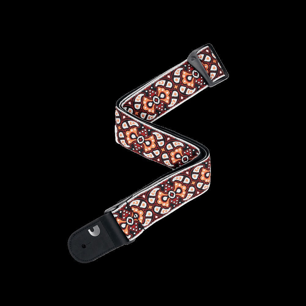 Eco Woven Guitar Strap, Red & Orange