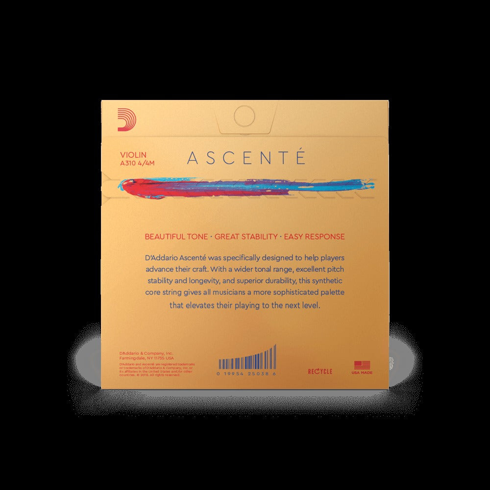 Ascenté Violin String Set, 4/4 Scale, Medium Tension