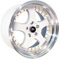 MST Wheels MT07 White w/ Machined Lip and Gold Rivets 18x8.5 | 5x114.3 (07-88565-20-WTGL)
