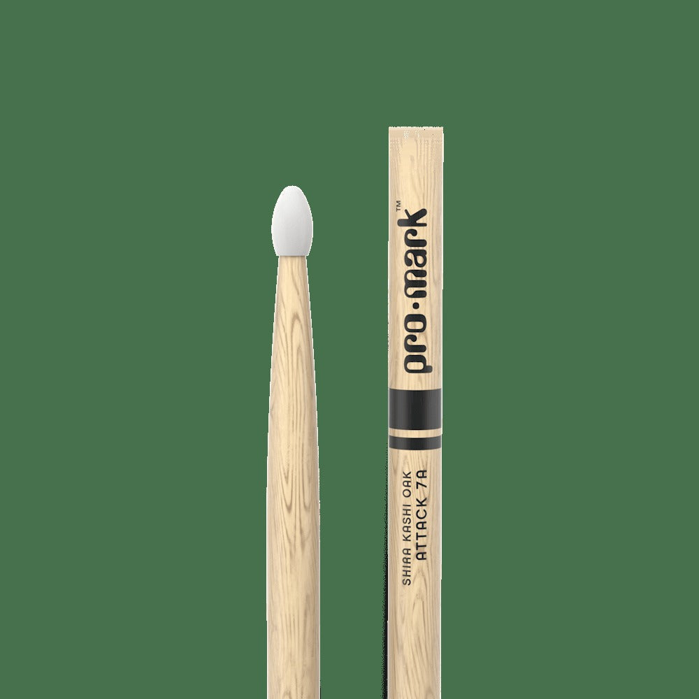 Classic Attack 7A Shira Kashi Oak Drumstick, Oval Nylon Tip