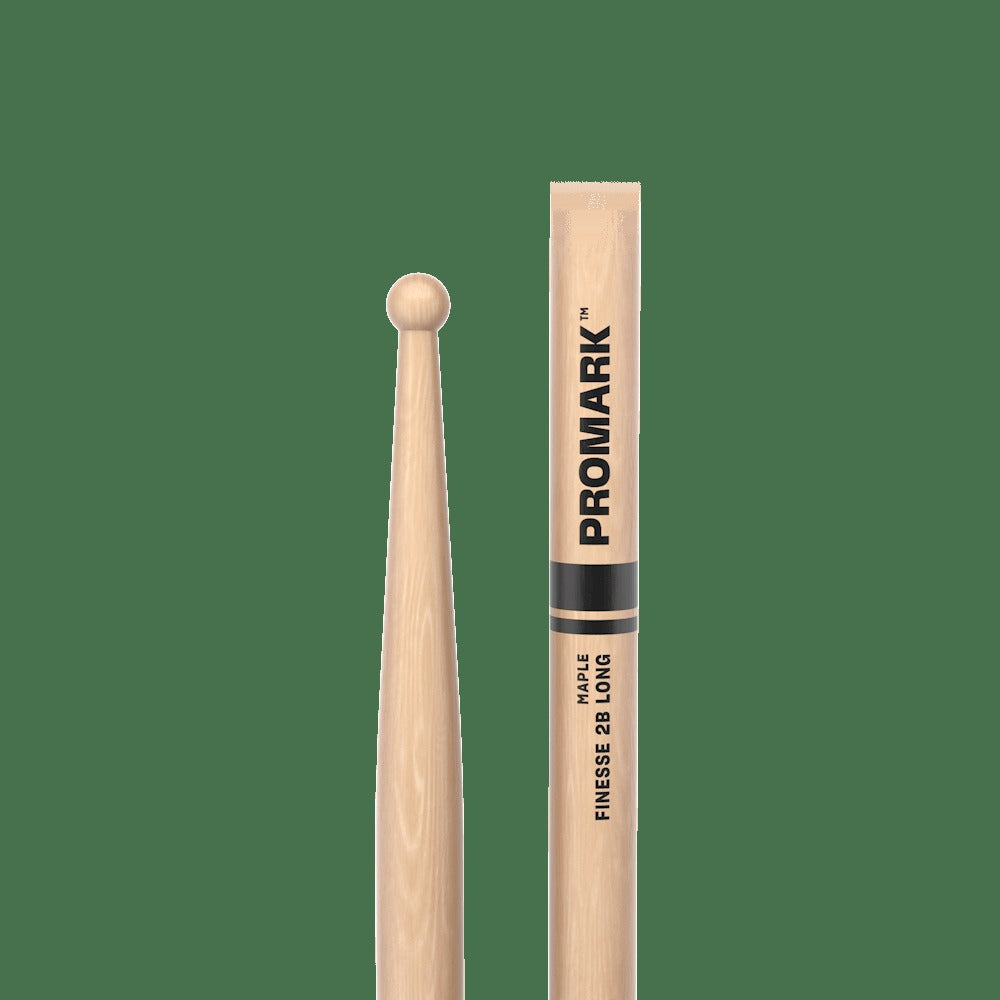Finesse 2B Long Maple Drumstick, Small Round Wood Tip