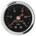 Autometer 1-1/2" 0-15 PSI Pressure Gauge Black | Universal (2172)