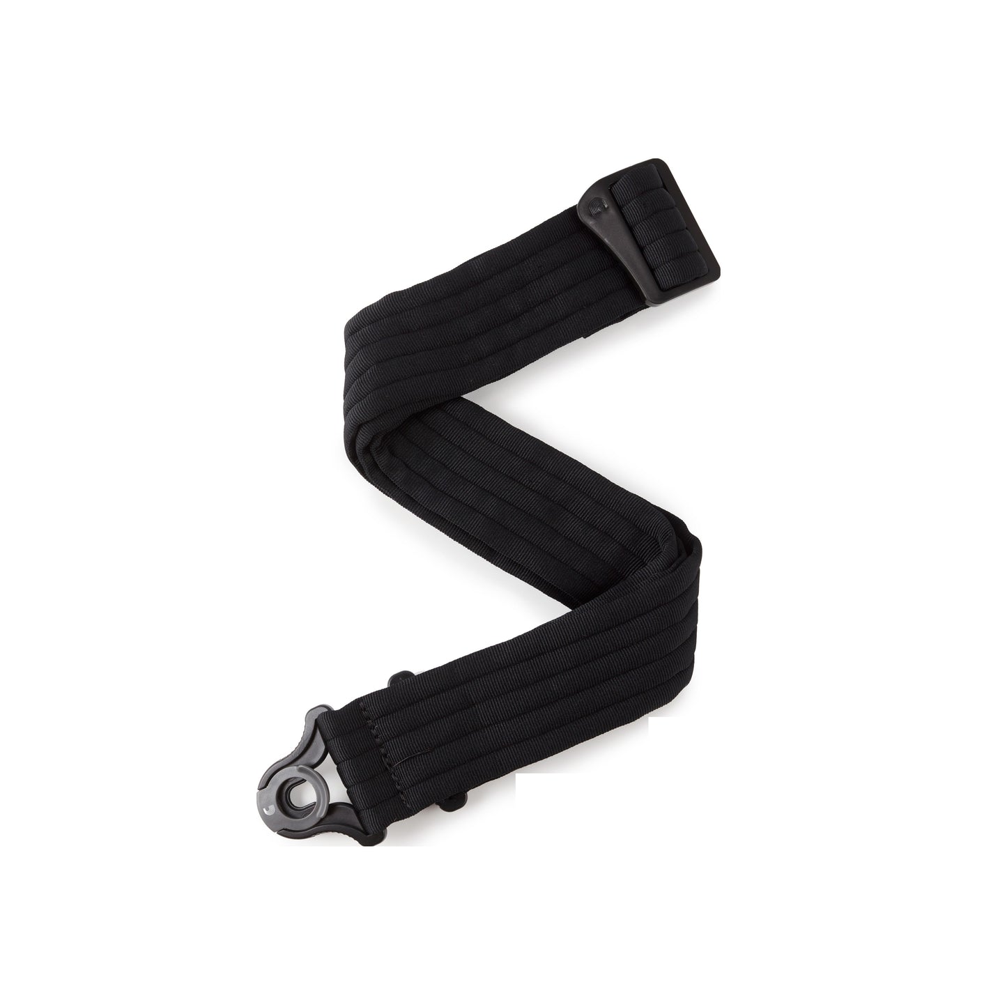 Auto Lock Locking Guitar Strap, Black Padded Stripes