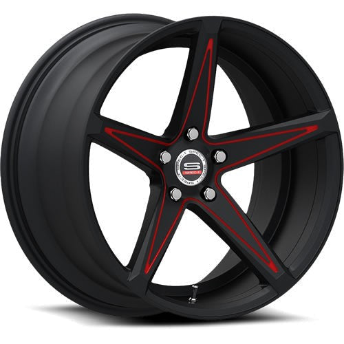 Spec-1 Wheels SPM-78 Gloss Black w/ Red Spoke Accents 20x10.5 | 5x120 (SPM78Y201051838GBMR)