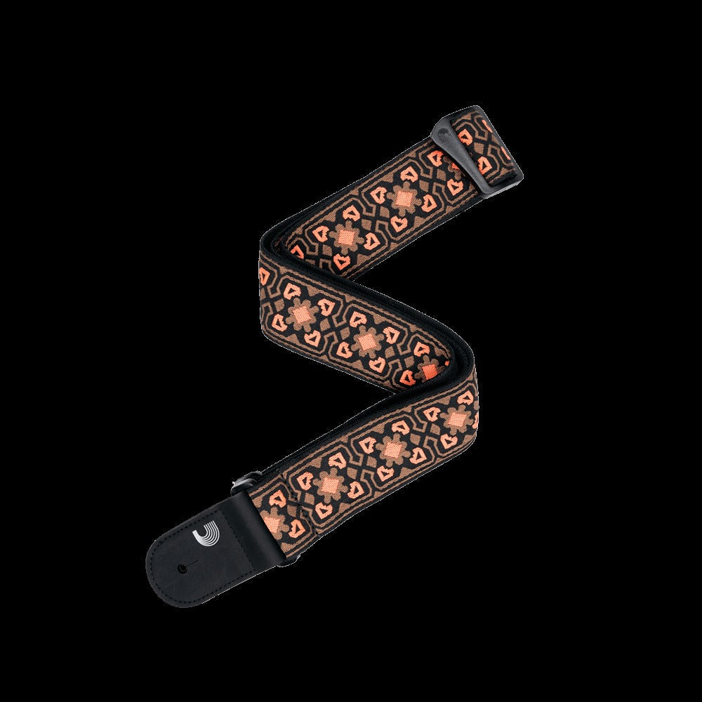 Eco Woven Guitar Strap, Brown & Orange