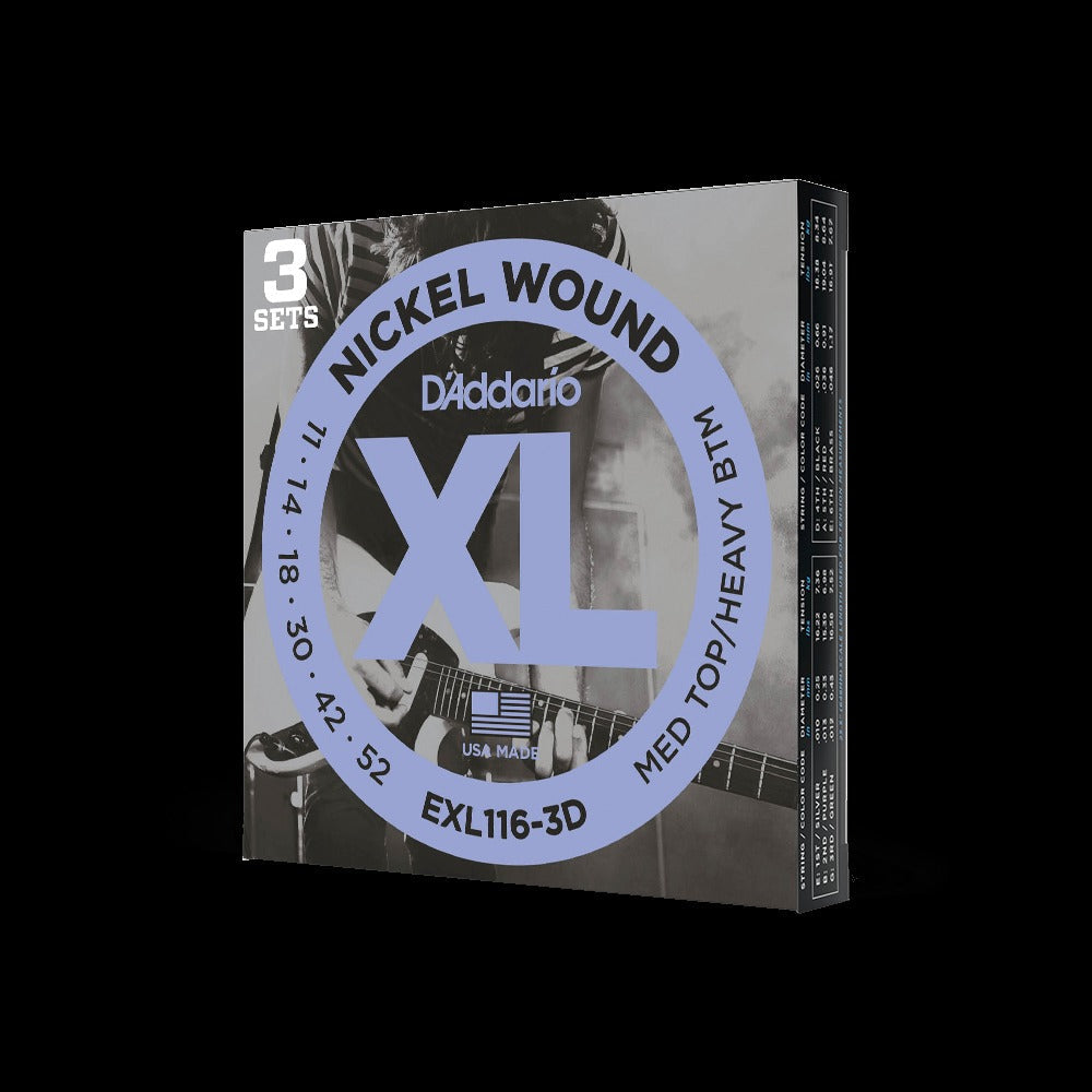 11-52 Medium Top/Heavy Bottom, XL Nickel Electric Guitar Strings