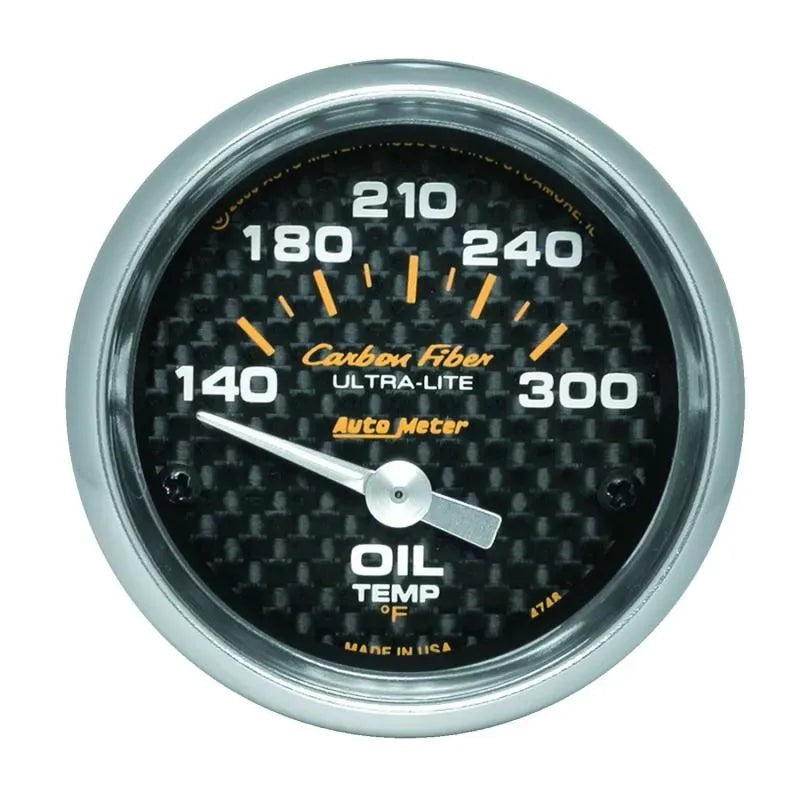 Autometer 2-1/16" 140-300 °F Oil Temperature Gauge Carbon Fiber | Universal (4748)
