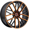 Revolution Racing RR07 Black w/ Copper Orange Spoke Faces and Outer Lip 20x8 | 5x110/5x114.3 (RR07-20851101143+40BC)