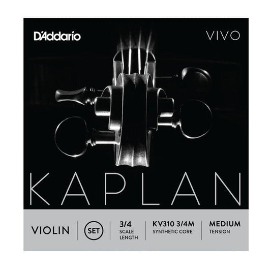 Kaplan Vivo Violin String Set, 3/4 Scale, Medium Tension