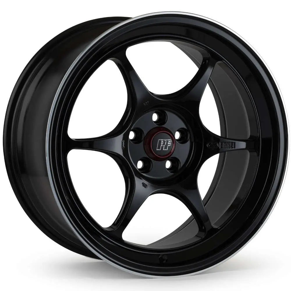 Enkei PF06 Black w/ Machined Lip Ring 18x9.5 | 5x114.3 (545-895-6527BKM)