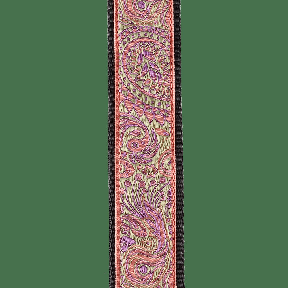 Jacquard Ukulele Straps, Paisley Pink/Green