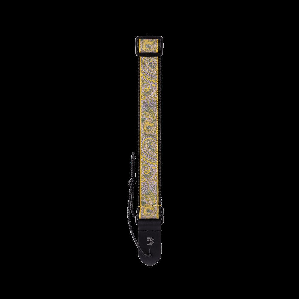 Jacquard Ukulele Straps, Paisley Yellow/Purple