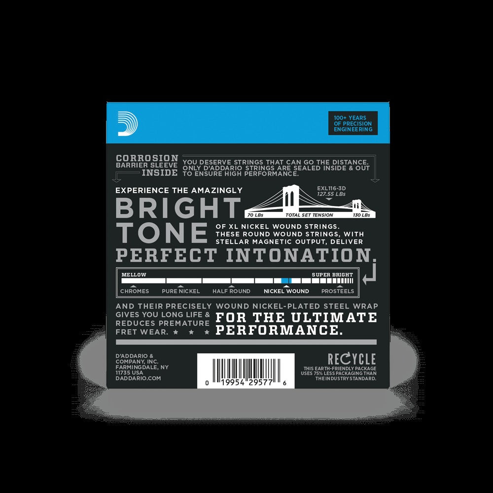 11-52 Medium Top/Heavy Bottom, XL Nickel Electric Guitar Strings