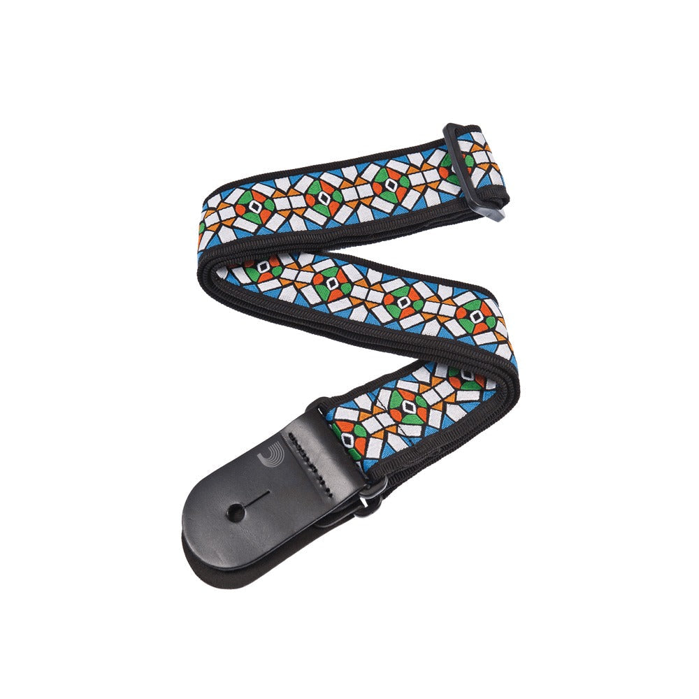 Woven Guitar Strap, Stained Glass