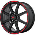 Motegi Racing MR142 Satin Black w/ Red Stripe 16x7 | 5x112/5x114.3 (MR14267046940)