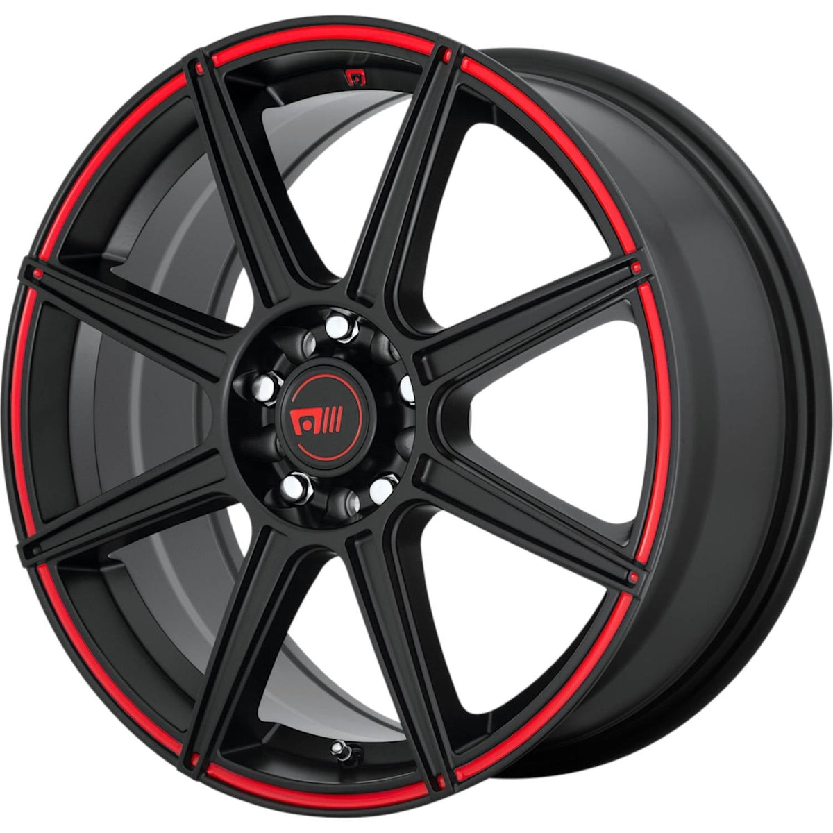 Motegi Racing MR142 Satin Black w/ Red Stripe 16x7 | 5x112/5x114.3 (MR14267046940)