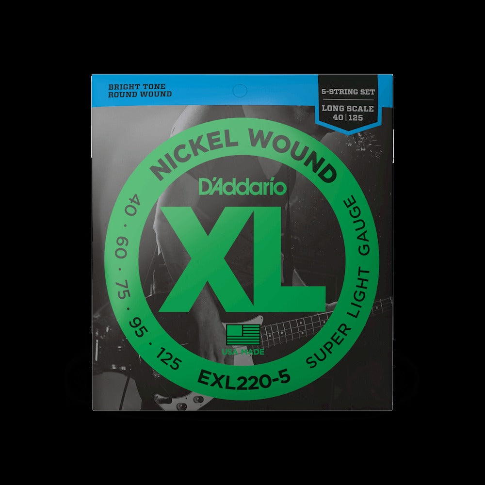 40-125 Super Light 5-String, Long Scale, XL Nickel Bass Strings
