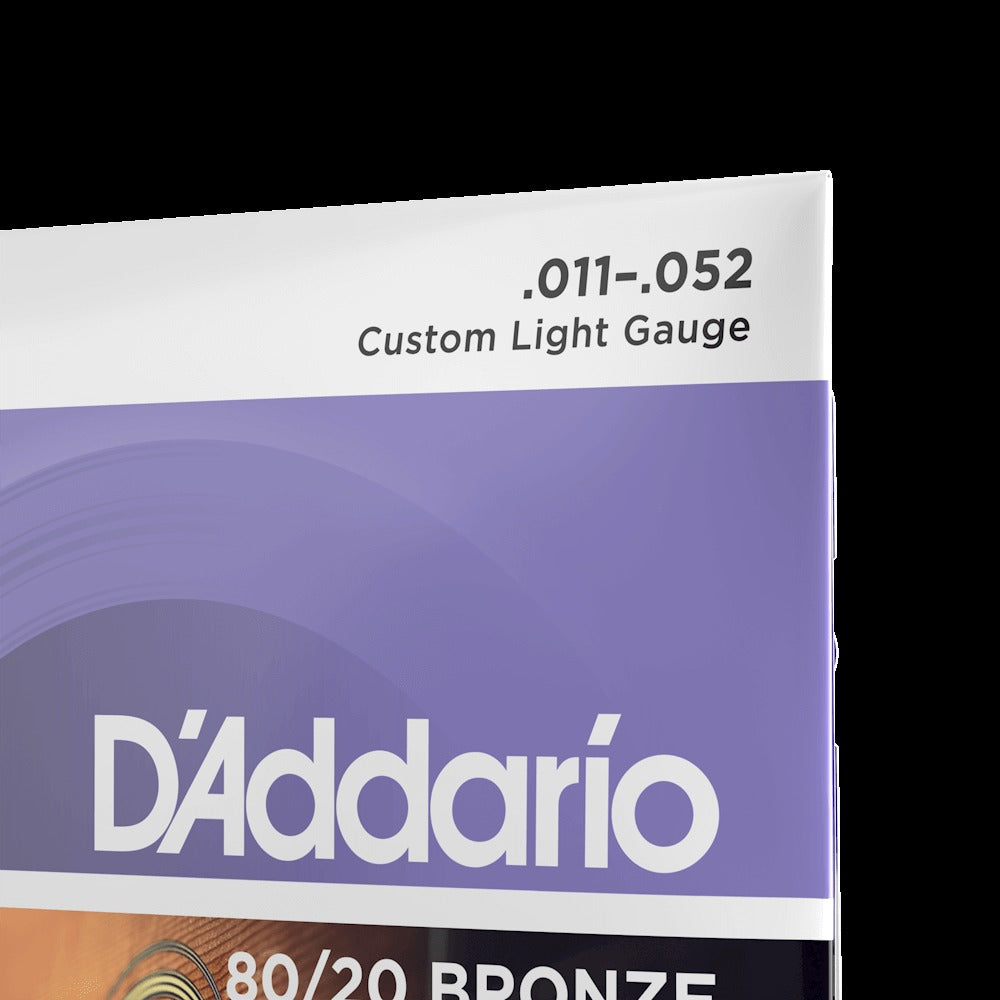 11-52 Custom Light, 80/20 Bronze Acoustic Guitar Strings