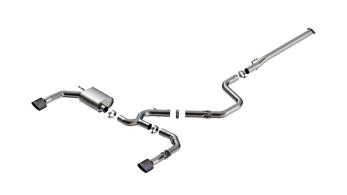 Borla Cat-Back Exhaust System - Carbon Black Tips | 2024-2026 Hyundai Elantra N (141019CFBA)