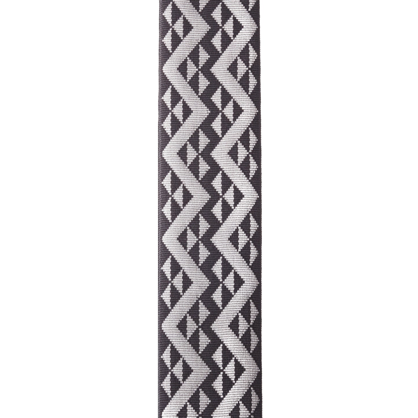 Auto Lock Locking Guitar Strap, Black Padded Geometric