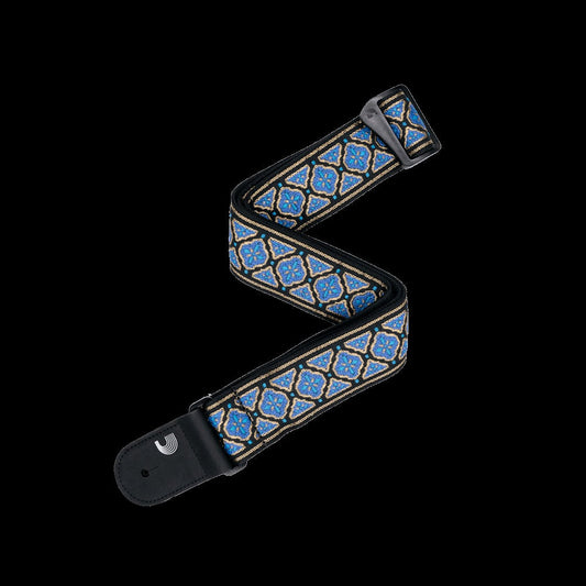 Eco Woven Guitar Strap, Blue & Gold