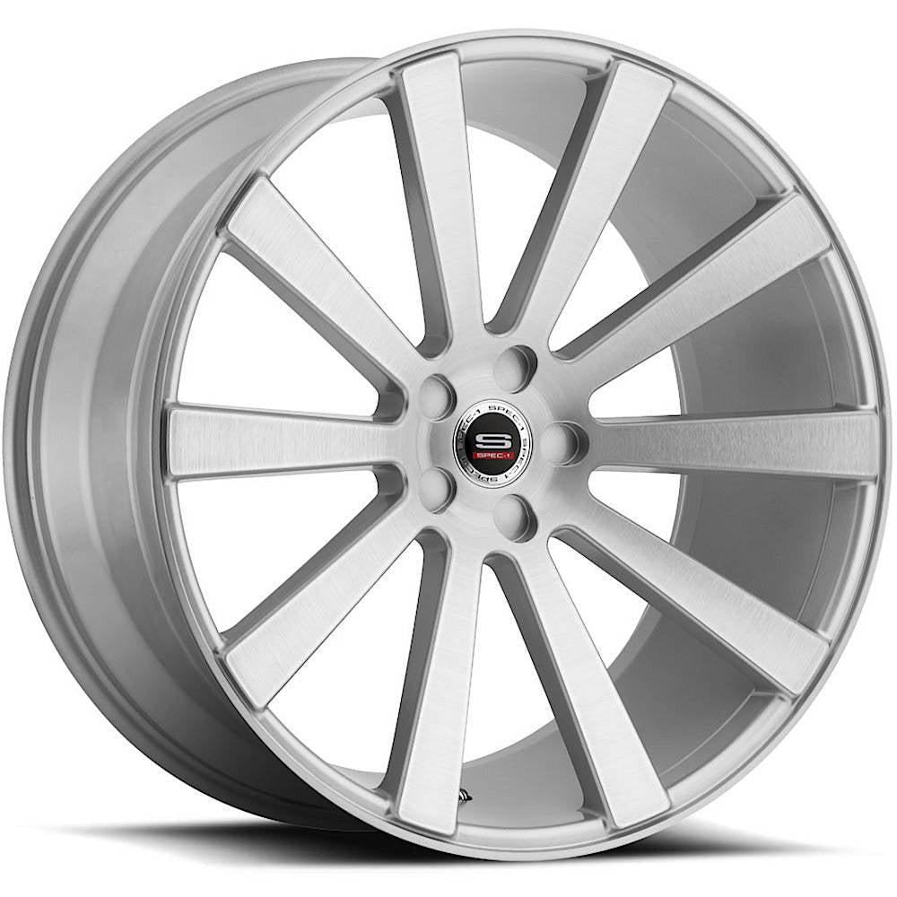 Spec-1 Wheels SPL-002 Silver w/ Machined Spoke Faces and Outer Lip Ring 22x9 | 5x120 (SPL20222904032SB-DT 5X120)