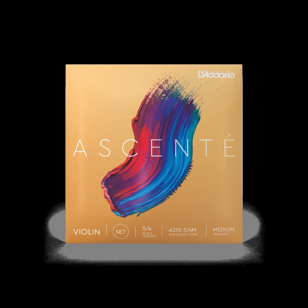 Ascenté Violin String Set, 3/4 Scale, Medium Tension