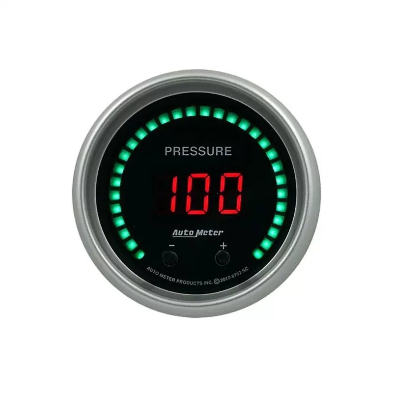 Autometer 2-1/16" Two Channel Selectable Scale PSI / BAR Digital Fluid Pressure Gauge SPORT-COMP Elite | Universal (6752-SC)