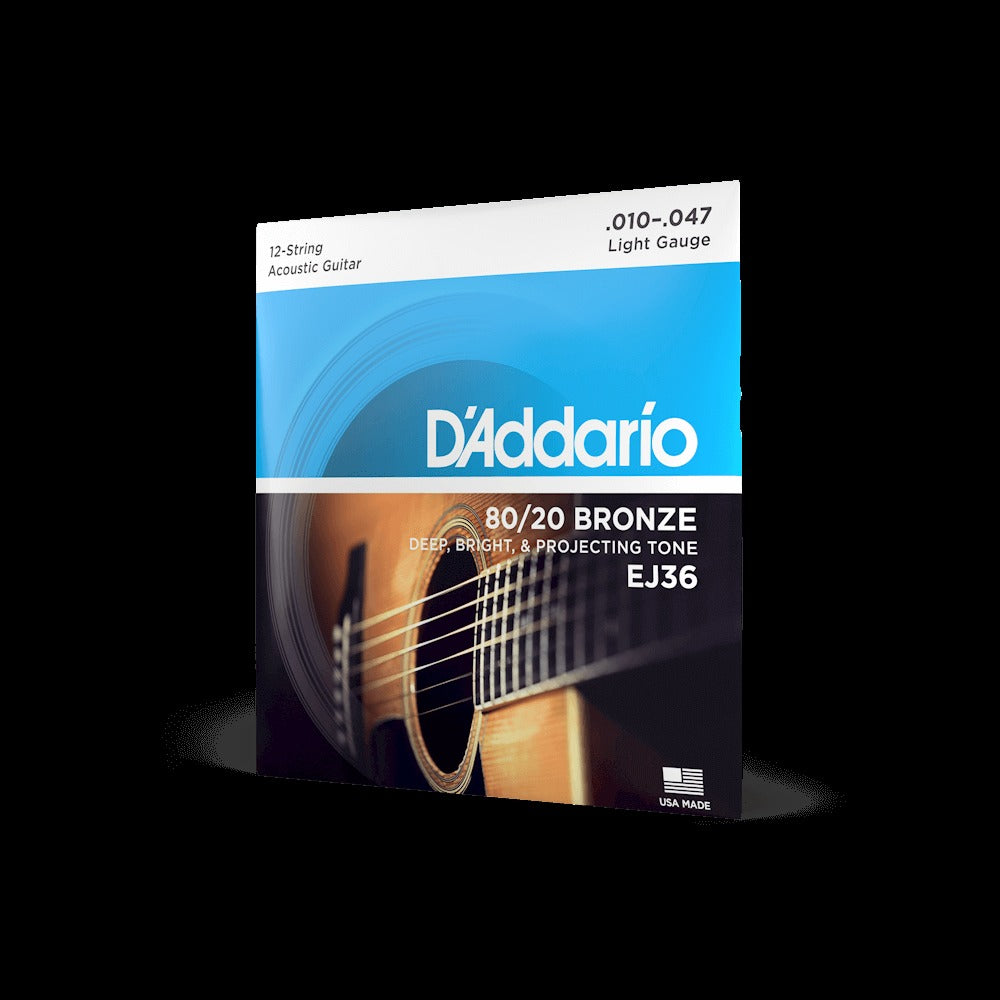 10-47 Light 12-String, 80/20 Bronze Acoustic Guitar Strings