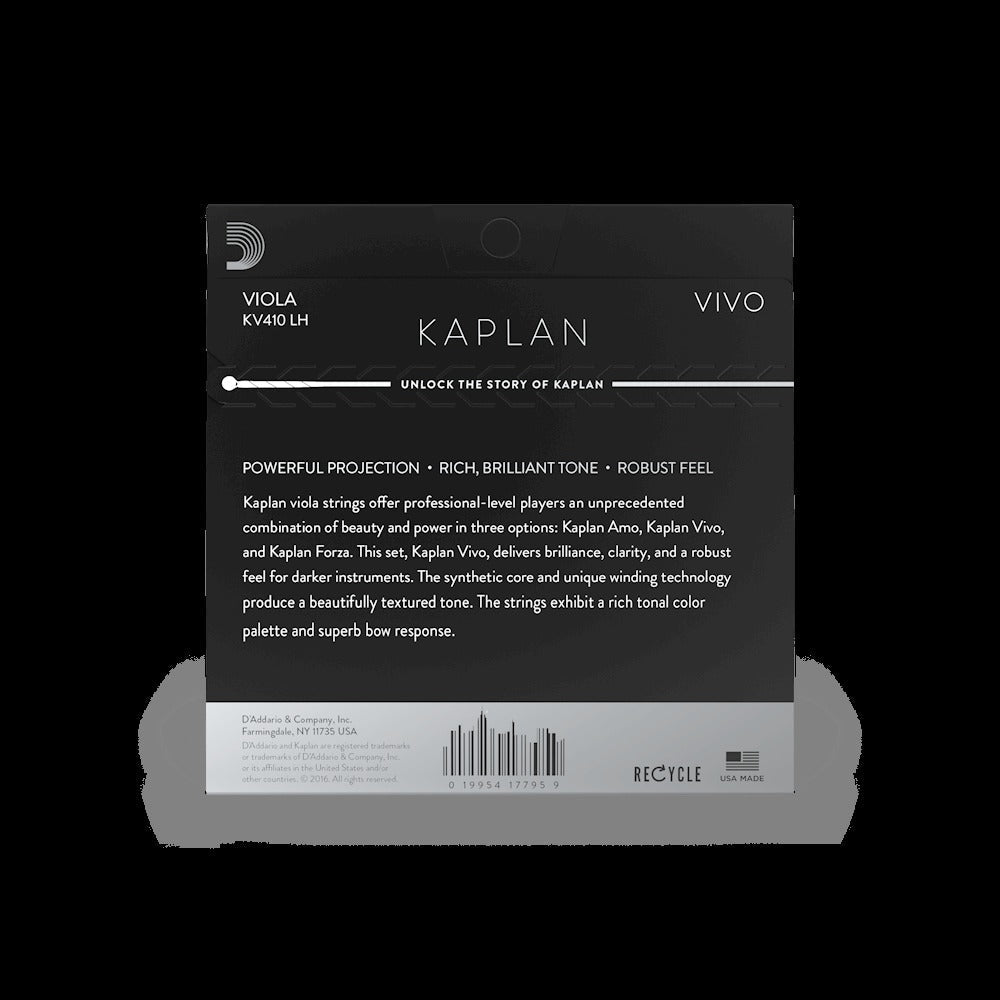 Kaplan Vivo Viola String Set, Long Scale, Heavy Tension