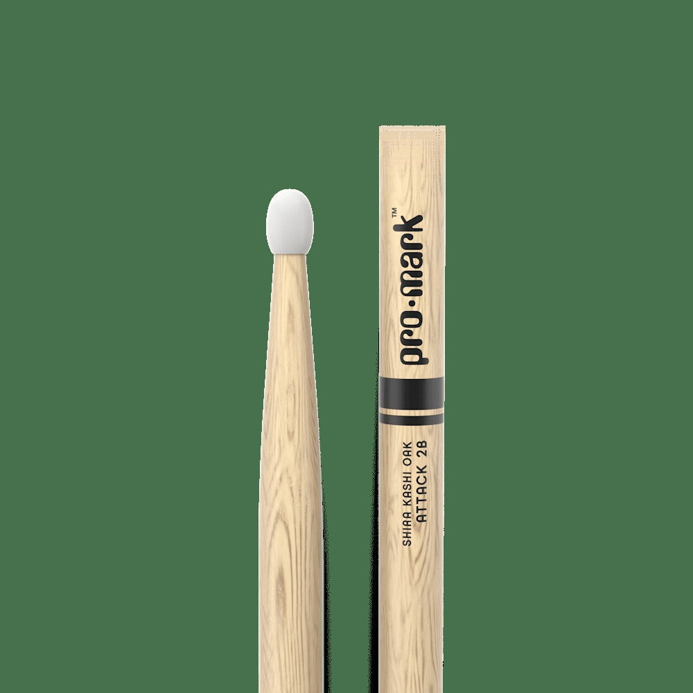 Classic Attack 2B Shira Kashi Oak Drumstick,, Oval Nylon Tip