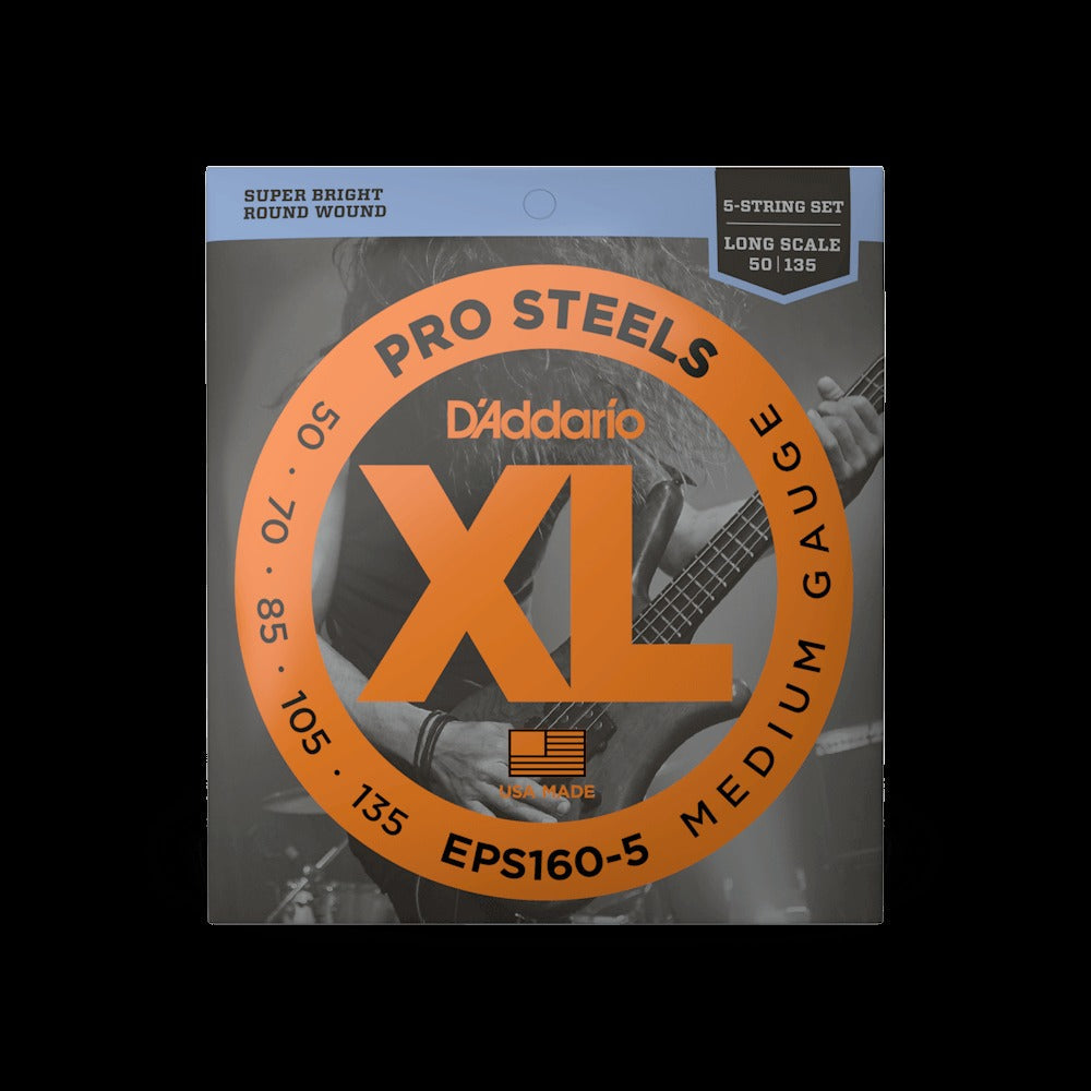 50-135 Medium 5-String, Long Scale, XL ProSteels Bass Strings