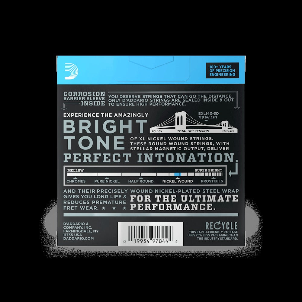 10-52 Light Top/Heavy Bottom, XL Nickel Electric Guitar Strings