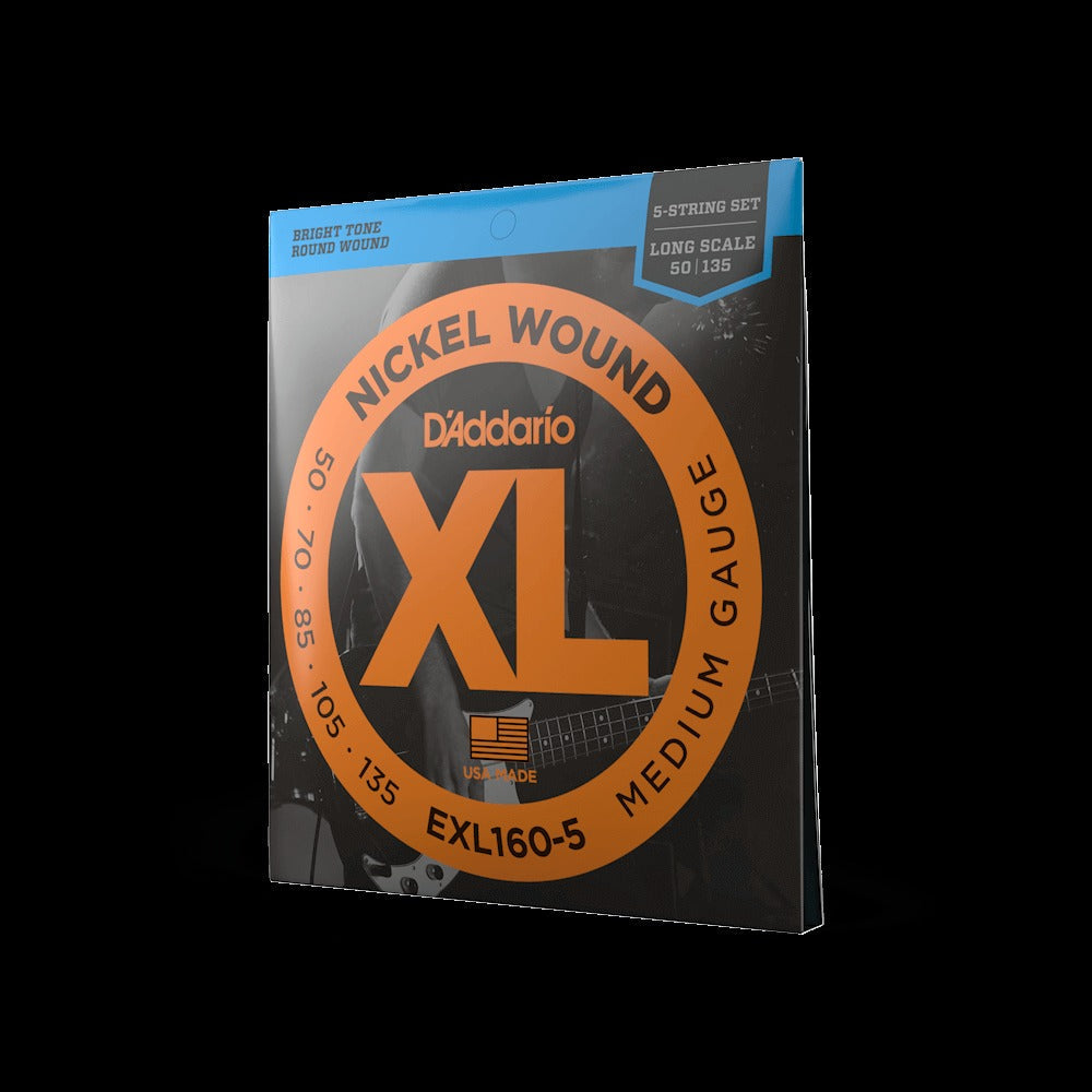 50-135 Medium 5-String, Long Scale, XL Nickel Bass Strings