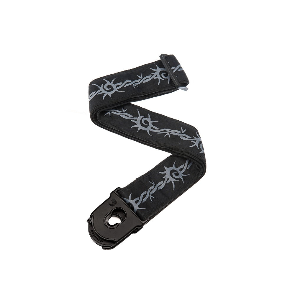 Planet Lock Locking Guitar Strap, Barbed Wire