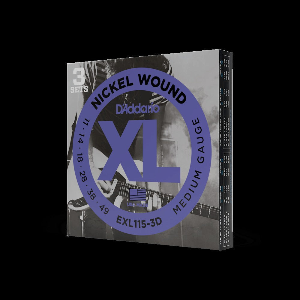 11-49 Medium, XL Nickel Electric Guitar Strings