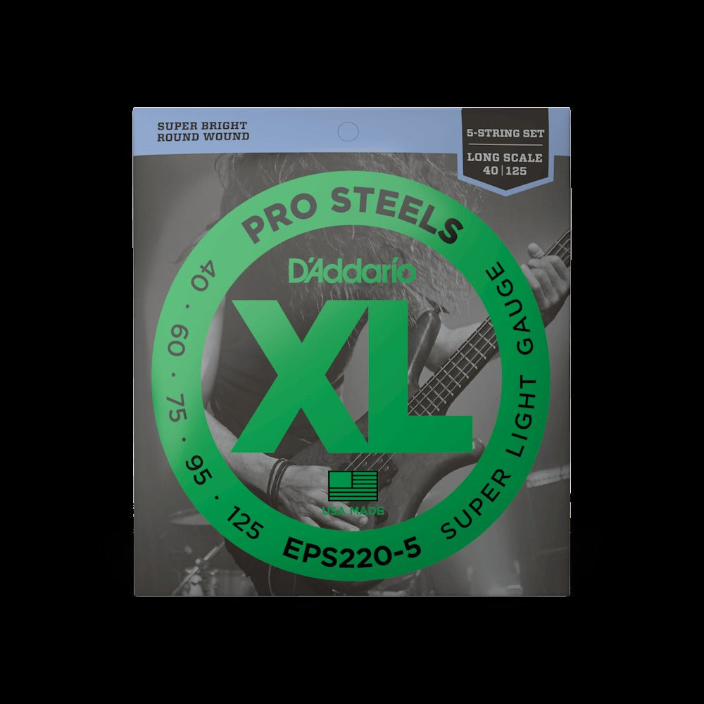 40-125 Super Light 5-String, Long Scale, XL ProSteels Bass Strings