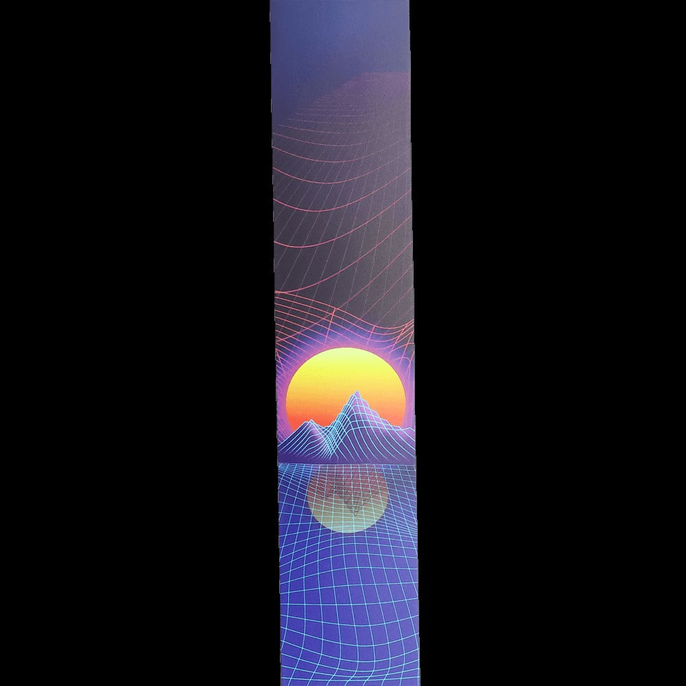 Outrun Printed Leather Guitar Strap, Sunset