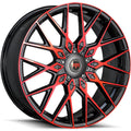 Revolution Racing R24 Gloss Black w/ Red Spoke Faces and Outer Lip 20x8 | 5x100/5x114.3 (RR24-20851014+40BR)